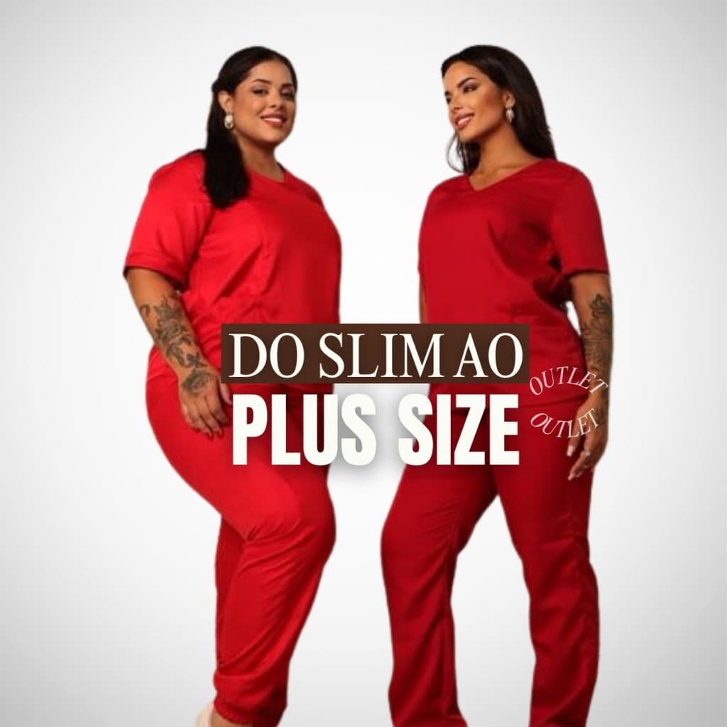 Pijama Cirúrgico Activa Jogger Enfermeira Plus Size Gabardine Scrub - S1