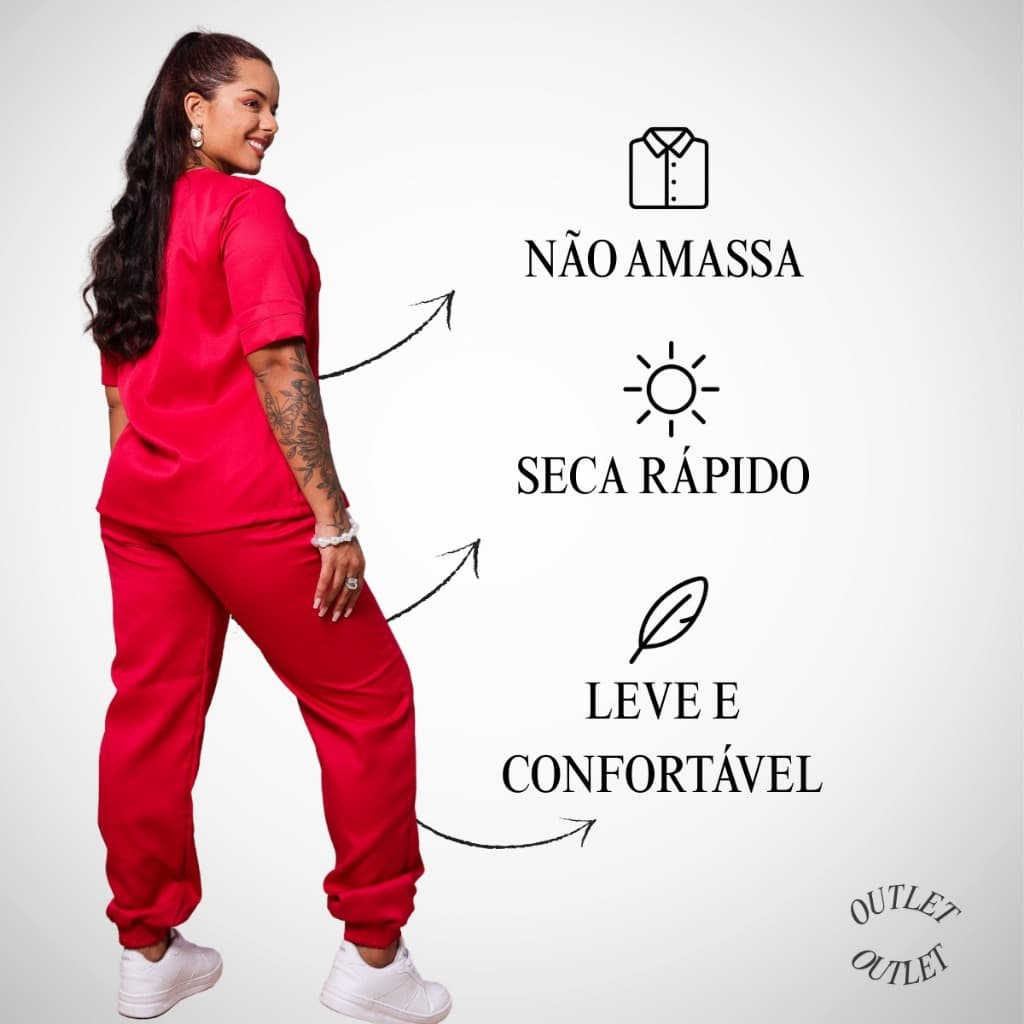 Conjunto Pijama Cirúrgico Hospitalar Plus Size Activa Jogger Uniforme - S1