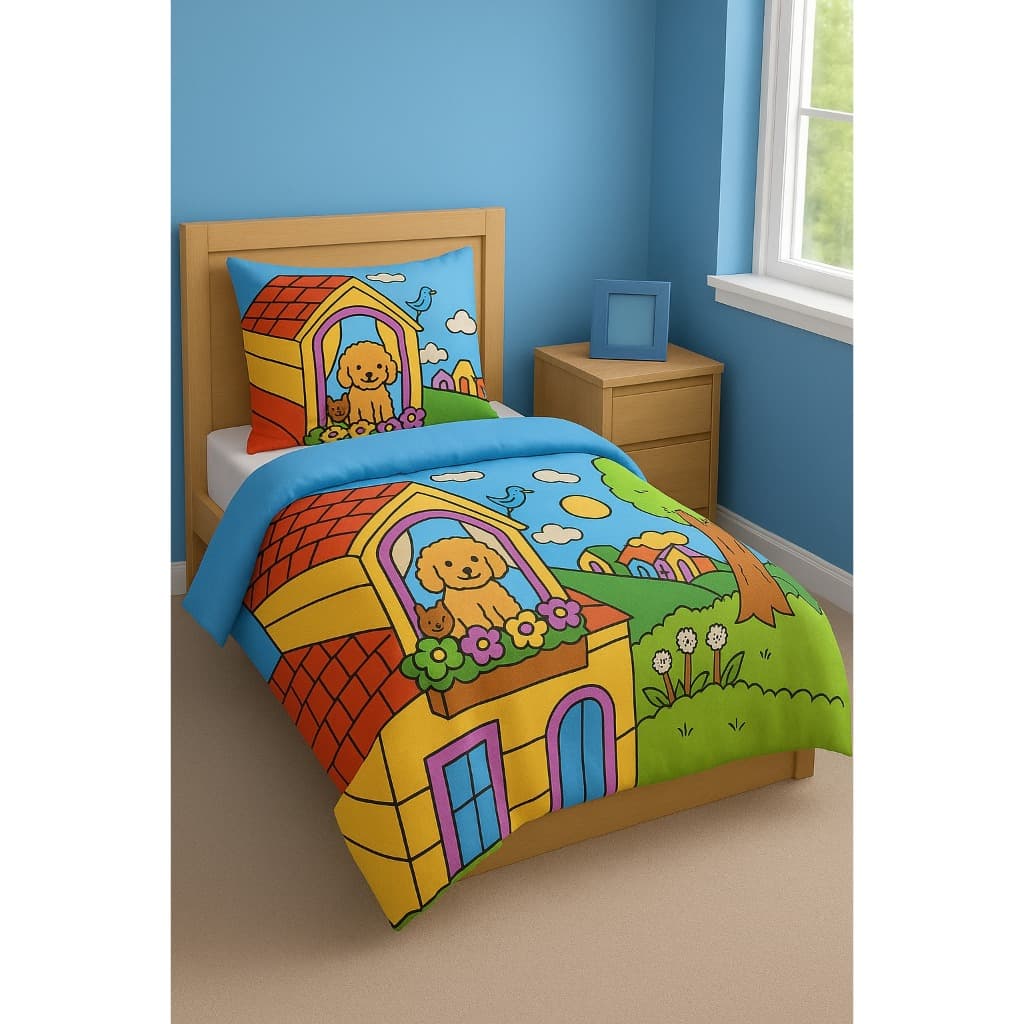 Edredom Solteiro Infantil 2 Peças Micropercal Toque Suave ESTAMPAS INFANTIS
