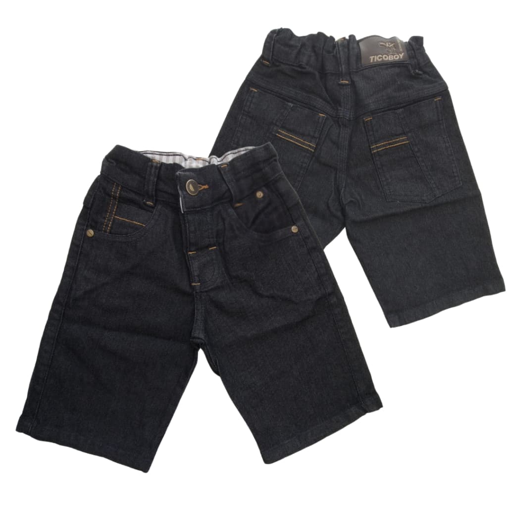 Bermuda Infantil Jeans Menino Regulador Interno Lycra Short 1- 6 Anos