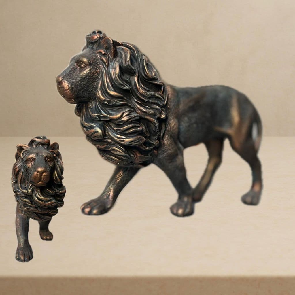 Leão Decorativo em Gesso - 24cm