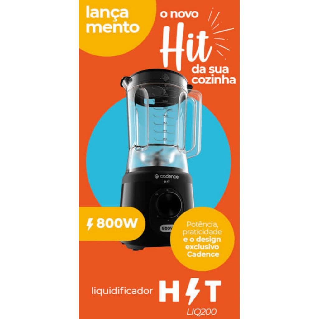 liquidificador cadence hit800 800w 127v