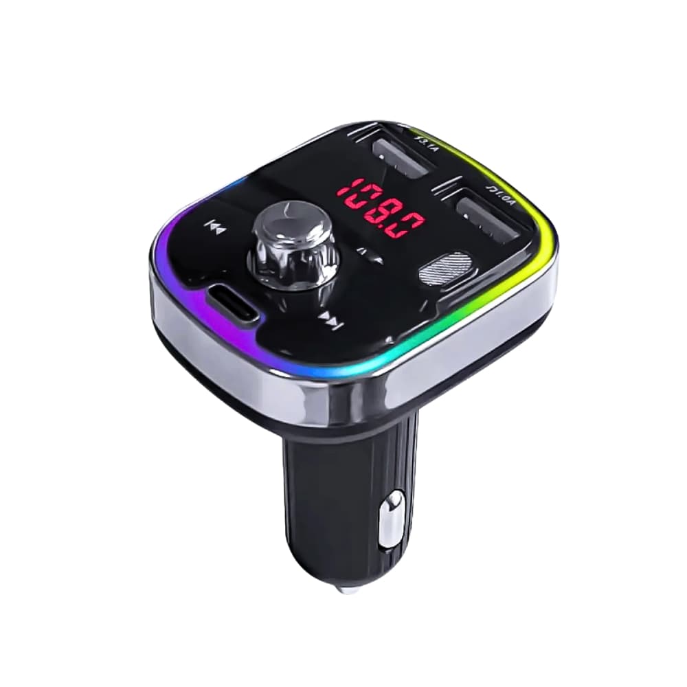 Carregador Transmissor Veicular MP3 Player Bluetooth RGB 18W INOVA