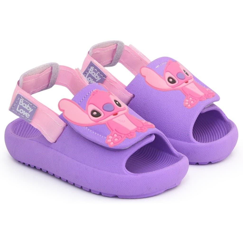 Sandália Chinelo Babuche Stitch Infantil Menina Ortopédico Macio