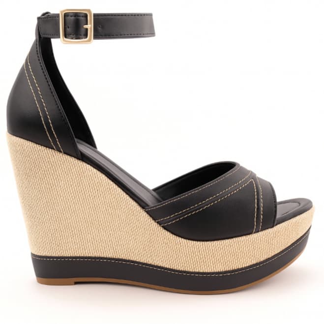 Sandália Feminina Salto Alto Anabela Plataforma Várias Cores 11cm Blogueira Leve 33 ao 41