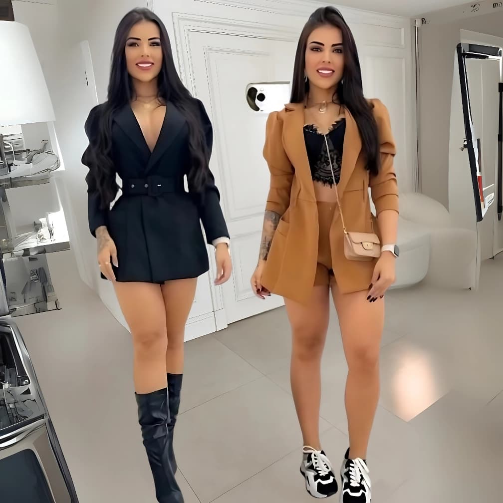 Macaquinho Blazer com Cinto em Tecido Alfaiataria – Elegância Moderna