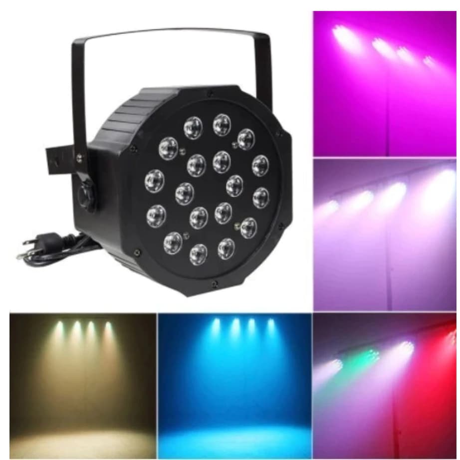 Refletor Canhão de Led 18 / 36 LEDS Luz de Festa RGB Iluminação Balada DJ Strobo DMX