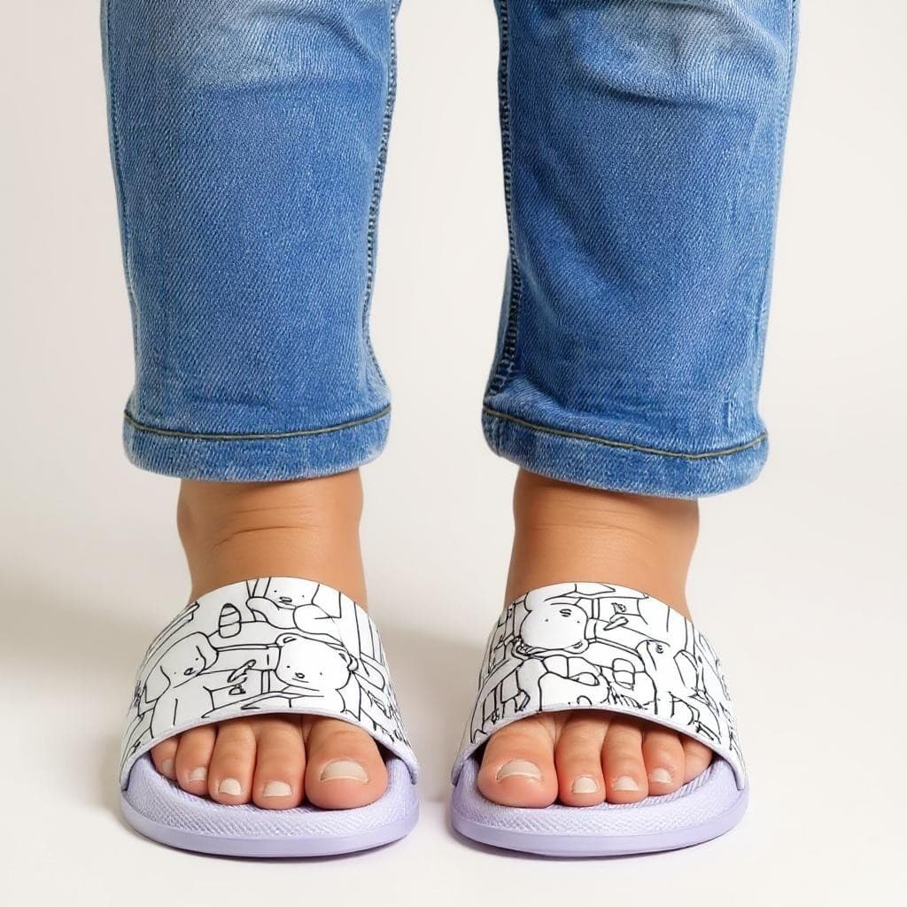 Chinelo Slin Infantil  de Colorir Unissex Criativo Confortável  Divertido Leve Moderno Fashion