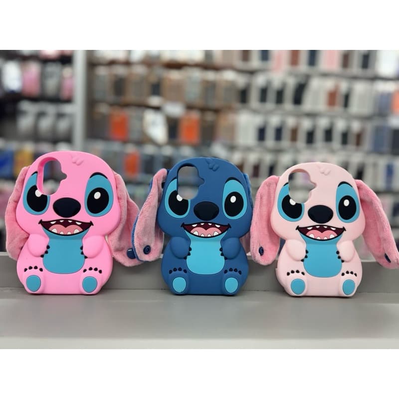Capa personagem com orelha que pendura para Samsung a05/a05s/a14/a15/a35/a55/s24ultra/note13/note13pro e Xiaome Realme