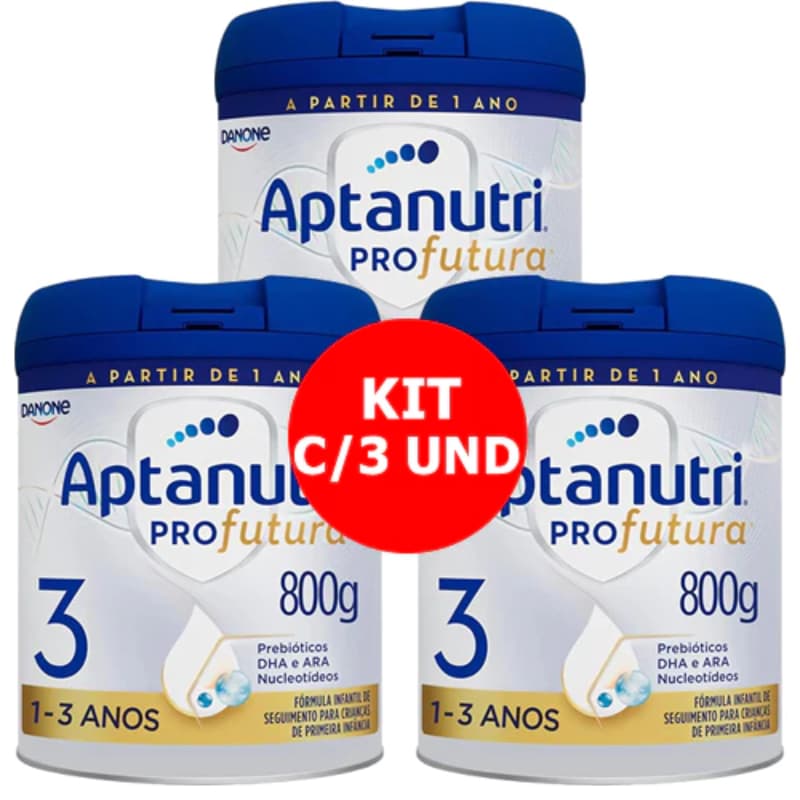 KIT C/3 Fórmula Infantil Aptanutri Pro Futura 3 800g