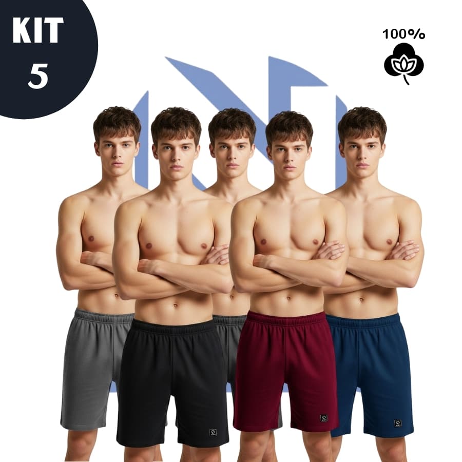 Samba Canção PREMIUM KIT C/ CINCO Shorts Masculino Pijamas para Dormir Confortável Alta Qualidade