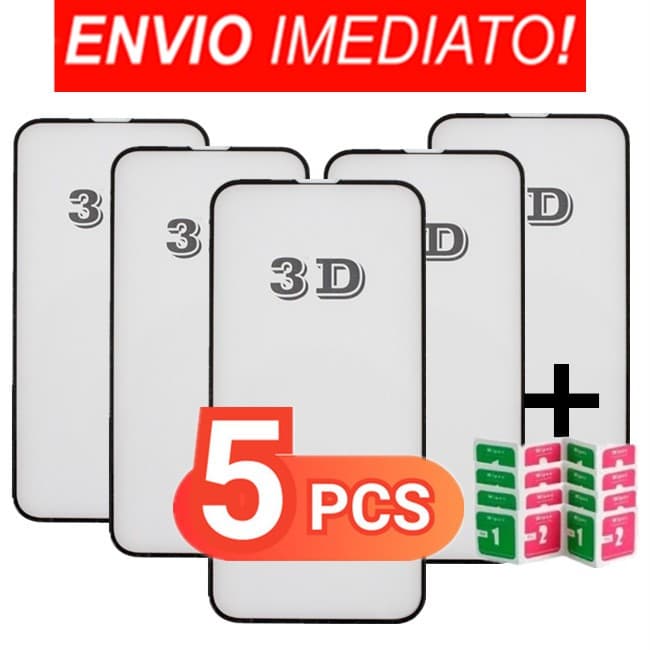 Kit 5 Película De Vidro 3D/9D Temperado HD ParaPara Samsung A06 A16 A26 A36 A56