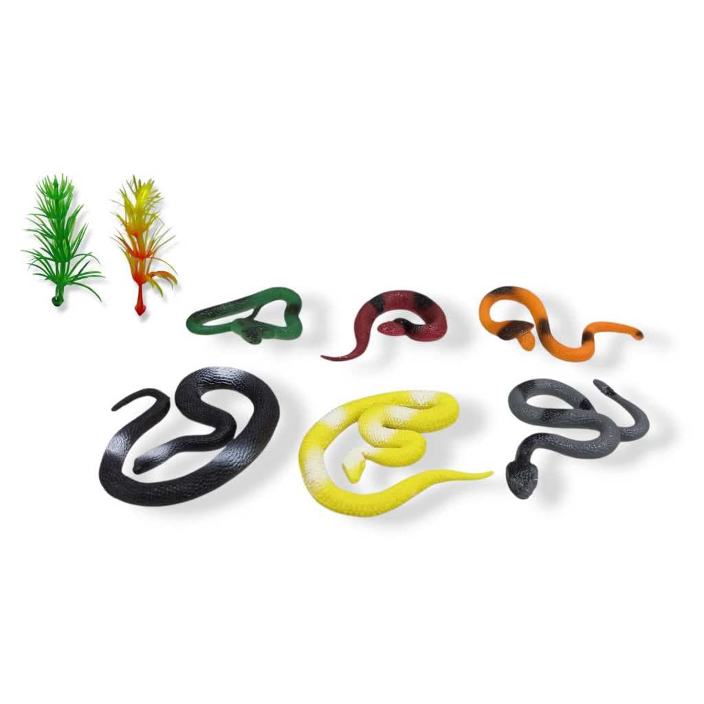 Kit Com 6 Cobras De Plástico Animais Répteis