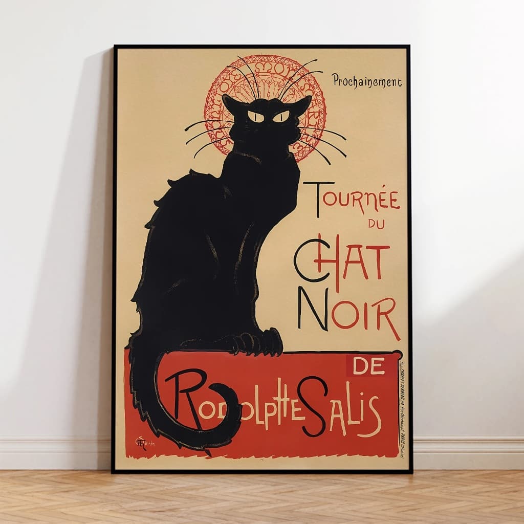 Quadro decorativo Gatinho preto místico com frases bonitas (1 peça)