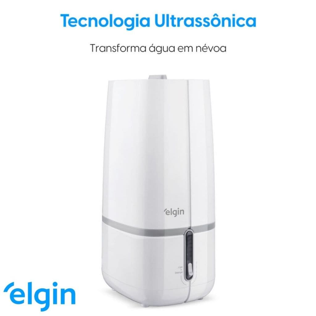 Elgin Umidificador Ar 2L Ultrassônico 3 Intensidades, Bivolt, Design Moderno desligamento automático