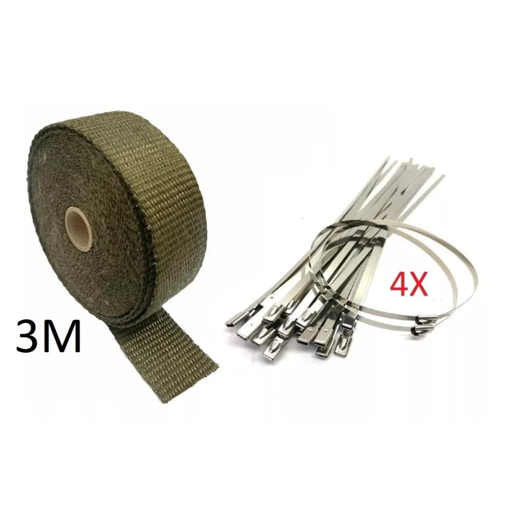 Fita Manta Termica Termotape Titanium 3 Metros + 4 Abraçadeiras Para Carro e Moto Ar condicionado