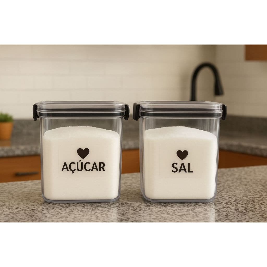 Pote Porta Sal, Açúcar, Café, Cappuccino ou Cápsula 900ml com Tampa Hermética