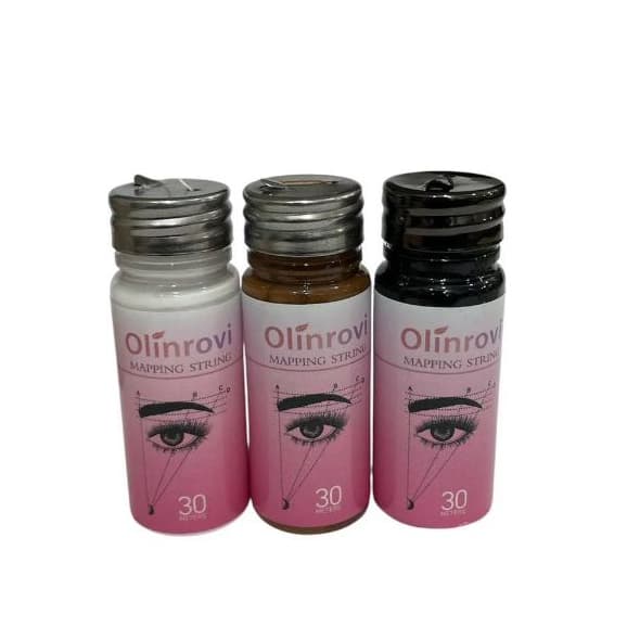 kit ( branco preto  marrom )30m Linha Pigmentada Para Marcação Design De Sobrancelhas olinrovi