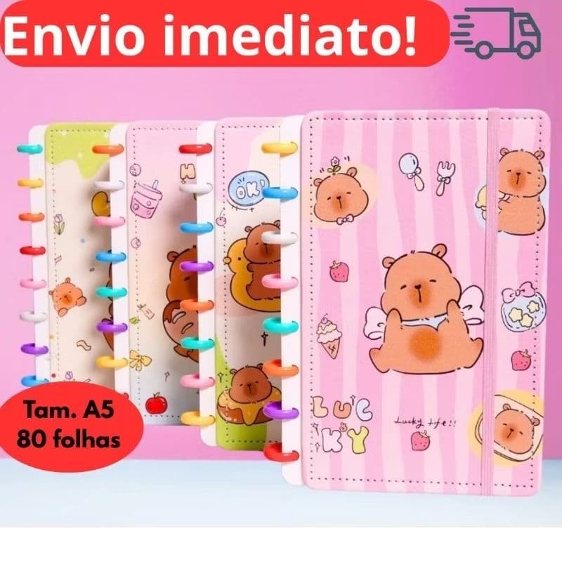 Caderno Inteligente Capivara A5 - 80 Folhas Reposicionáveis