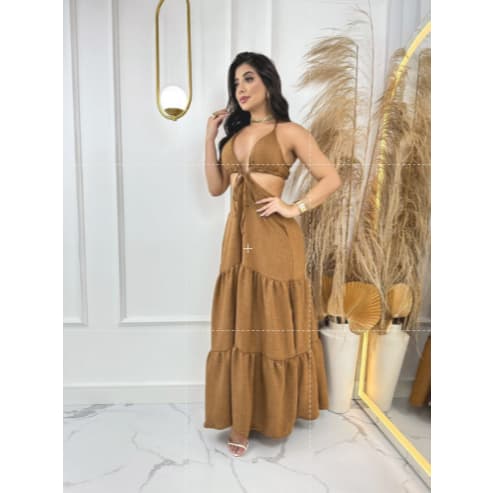 Vestido Feminino Longo Sinta-se Radiante Liso