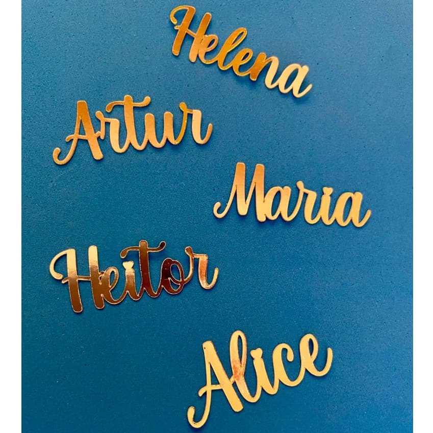 Aplique nome personalizado dourado - nome em papel dourado - nome em aplique