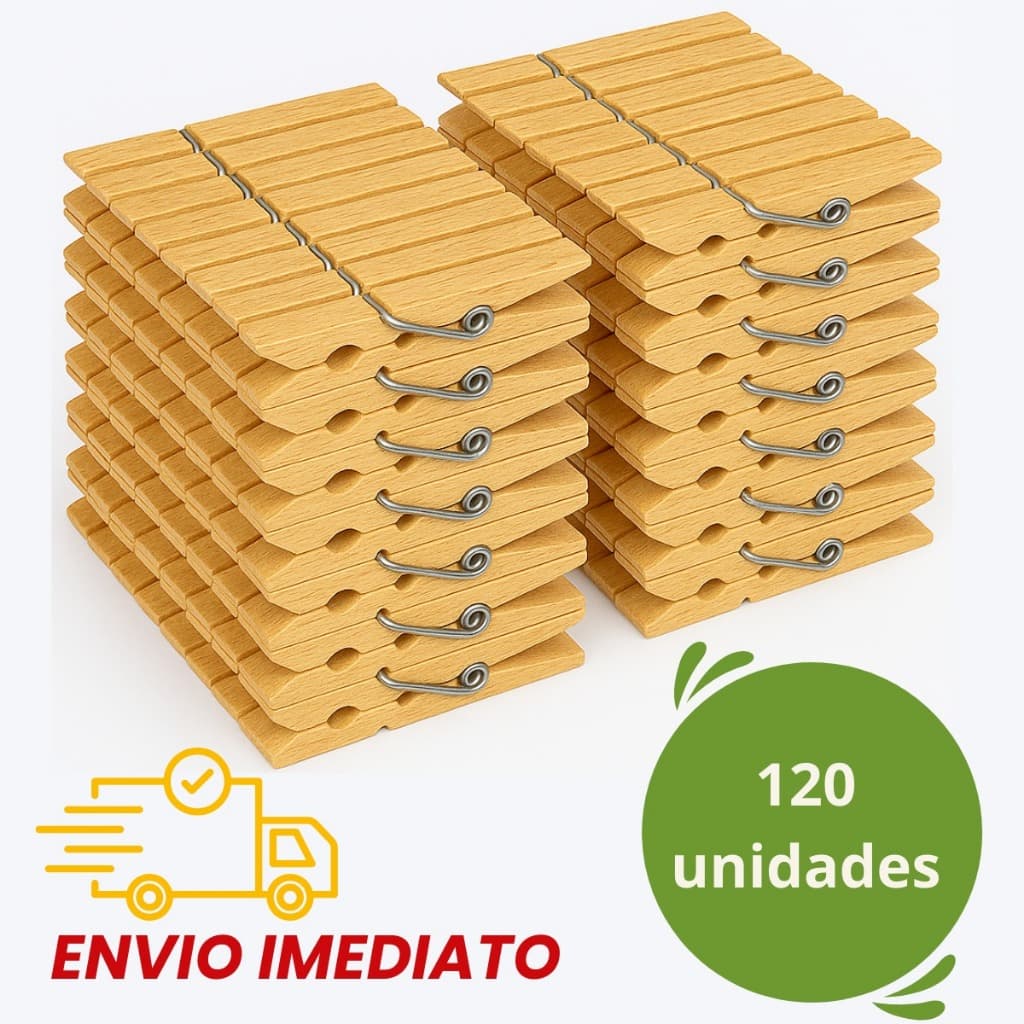 Kit Prendedores de Roupa Pregadores Madeira Prendedor Varal Artesanato 120 Unidades