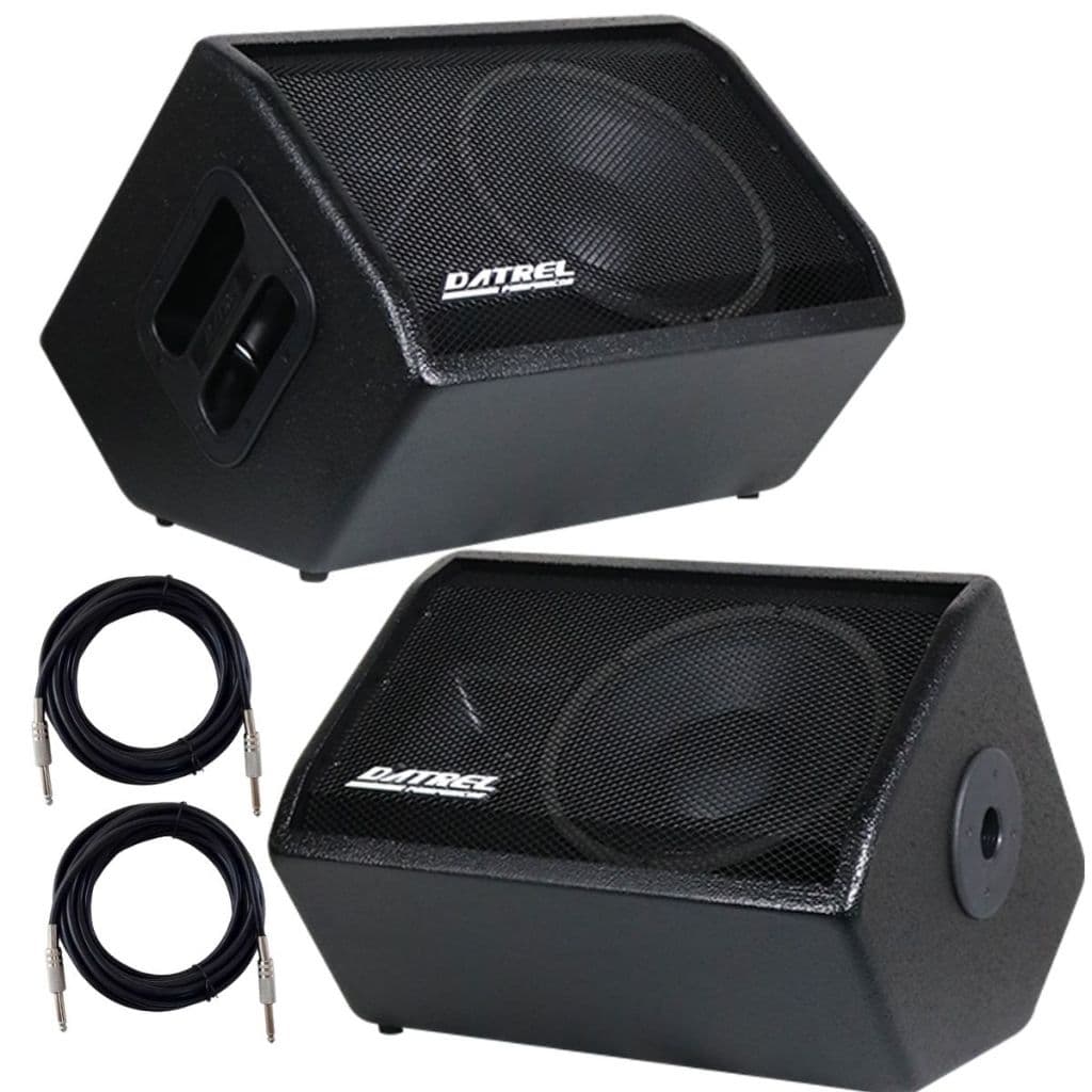 Kit 2 Caixas Som 400w Rms 10 Polegadas Monitor Ativa Amplificada e Passiva Acustica Profissional Retorno Palco + Cabos