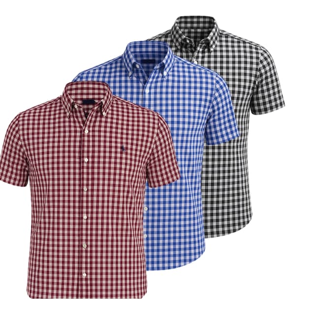 Kit 3 Camisa Xadrez Manga Curta Festa Junina Agroboy Não Amassa envio Rapido