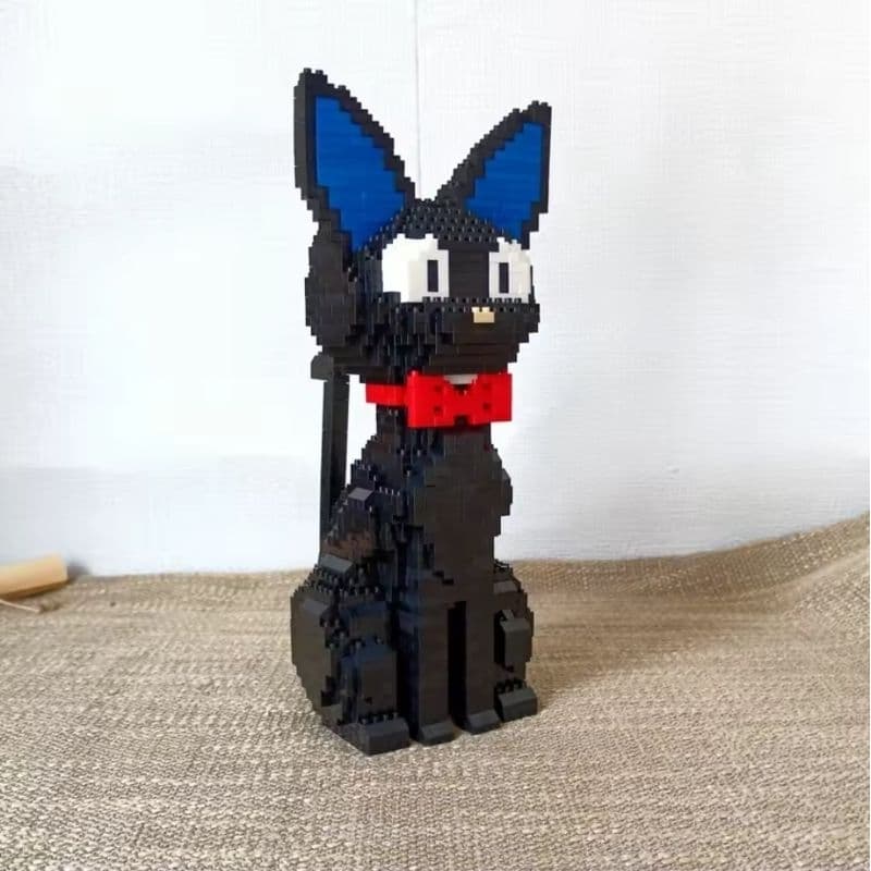 Gato preto em blocos de montar 3d Kenew Built