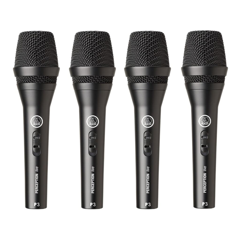 Kit 4 Microfone Profissional Dinâmico Akg P3s Perception P3 S Voz E Violão