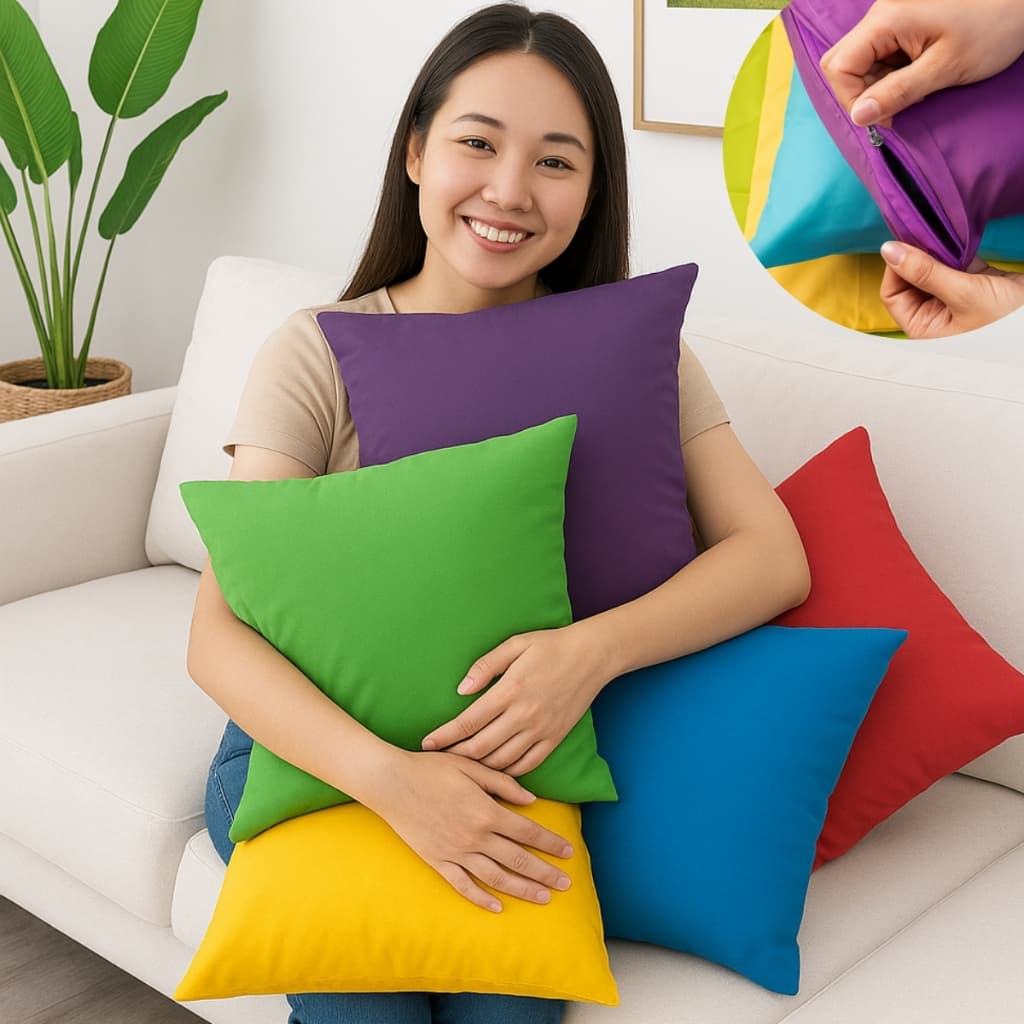 Kit 4 capa para travesseiro com ziper Capas de almofada 40x40cm Decoração Sofá ,Cama, Quarto, Sala