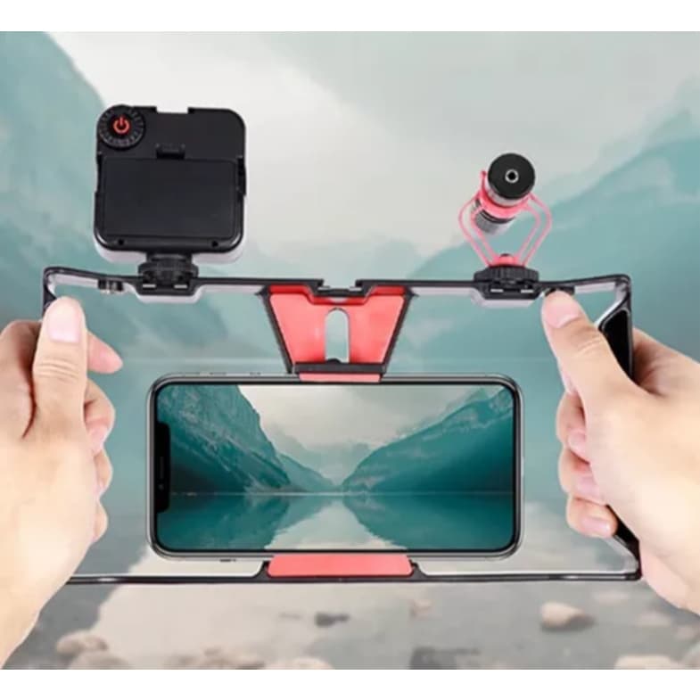 Estabilizador Suporte Gaiola Celular Smartphone Steadycam para Filmagem Youtuber