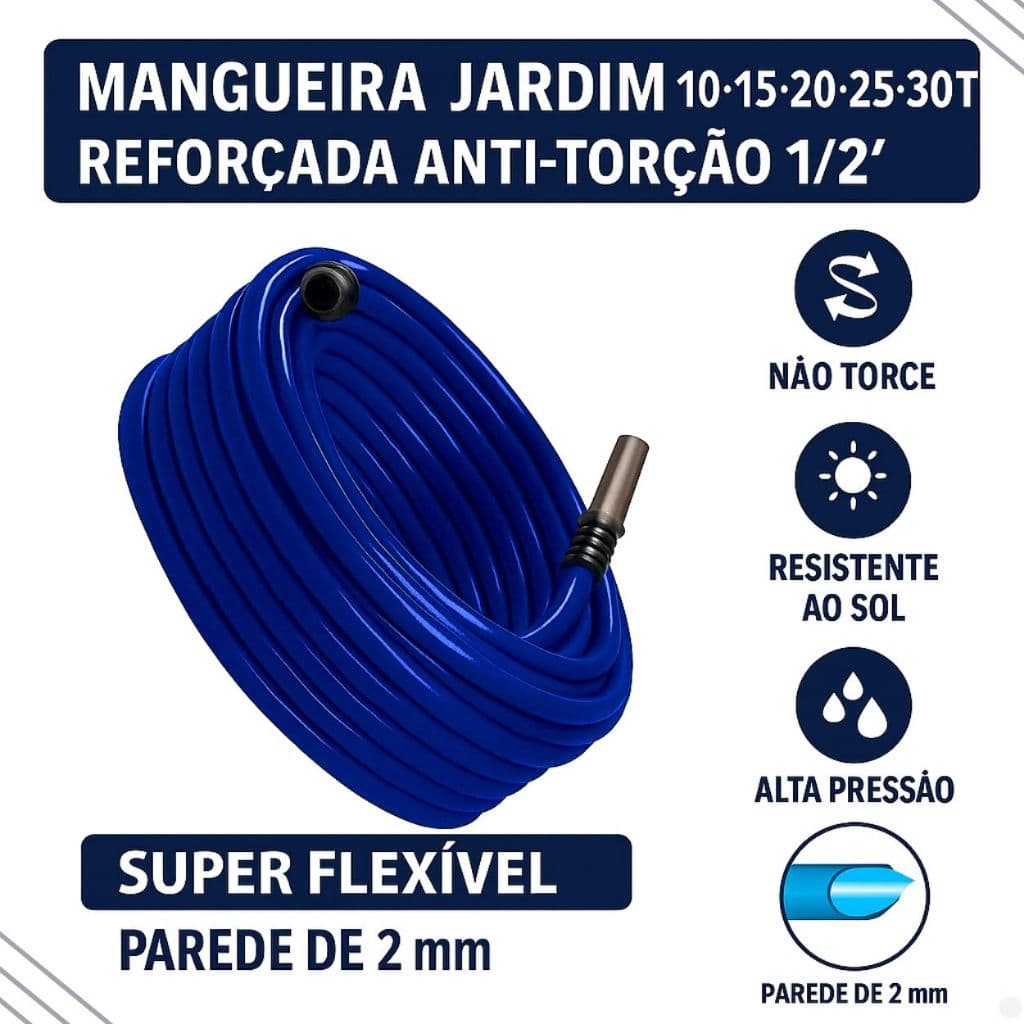 MANGUEIRA JARDIM FLEXIVEL REFORÇADA ANTI-TORÇÃO NÃO DOBRA ALTA RESISTENCIA 15/20/25/30 METROS
