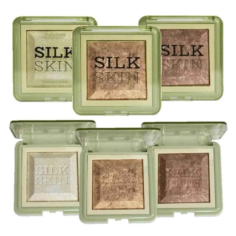 Iluminador Silk Skin da Ruby Rose Baked Mosaico Radiant Shine Silk Skin by Ruby Rose Compacto Cremoso