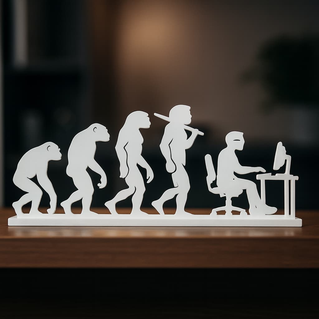 Decoração Evolução Humana para Programador Desenvolvedor | Presente Nerd, TI, Programador e Tecnologia