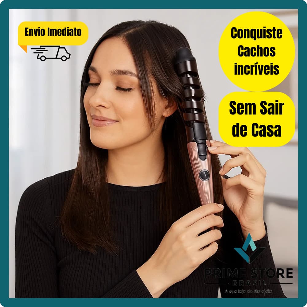 [Envio Imediato] Modelador de Cachos Rosa 30W Bivolt Automático Cabo Giratório Profissional Babyliss