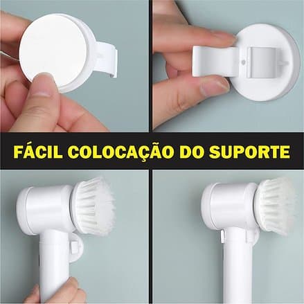 Escova Elétrica De Limpeza Giratória Sem Fio Multiuso 5 em 1 Usb