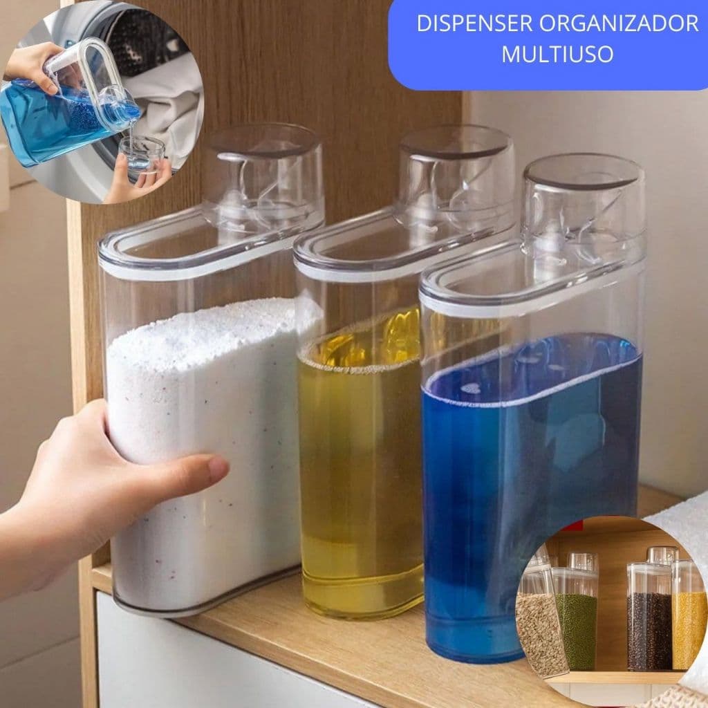 Pote Dispenser Organizador 1200ml liquido Multiuso Sabonete Detergente Álcool Sabão