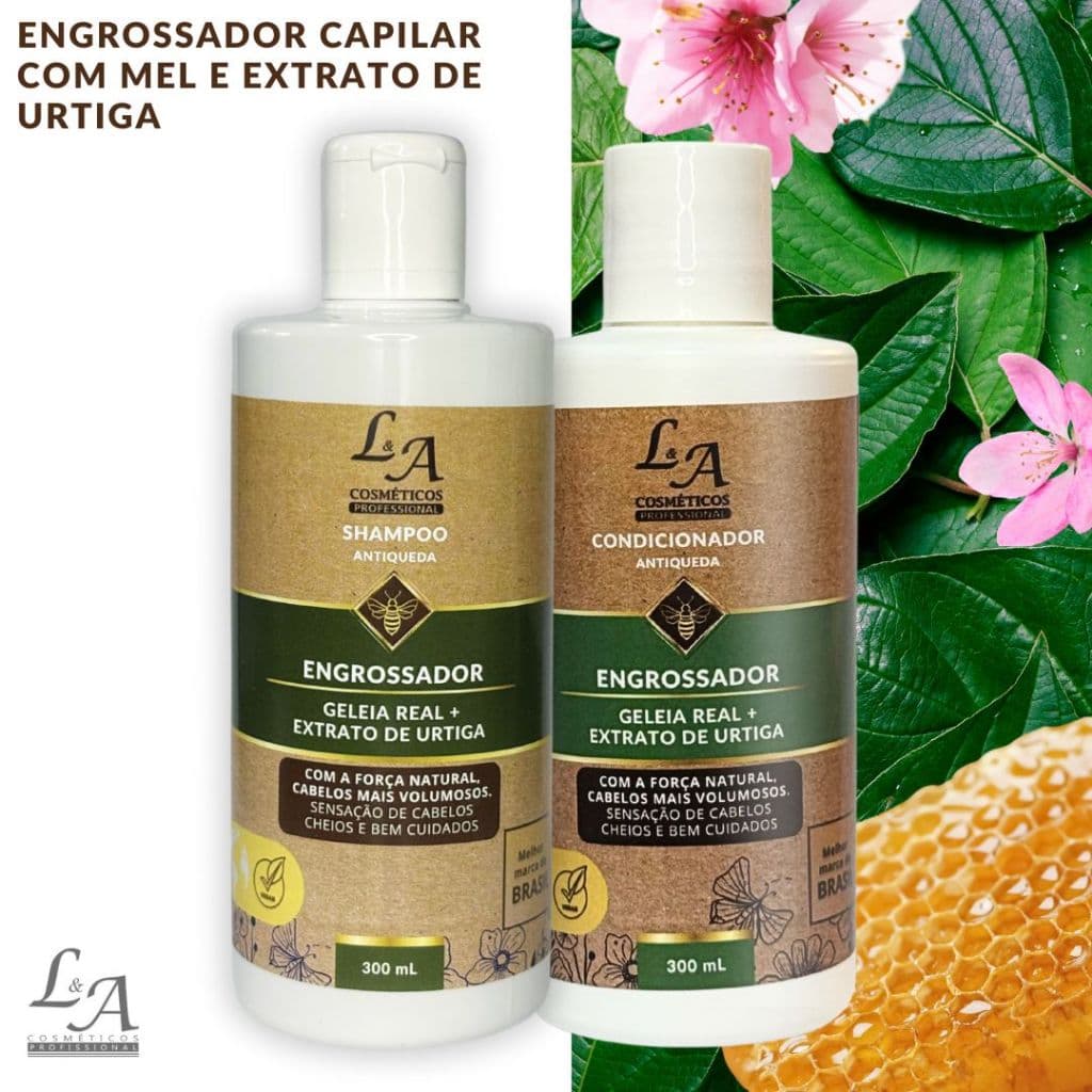 Kit Engrossador Capilar - Antiqueda e Revitalização com Mel e Extrato de Urtiga