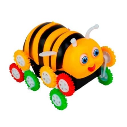 Brinquedo Infantil Abelha com Rodinhas Movimento Dia das Crianças Cambalhota Gira Bate e Volta