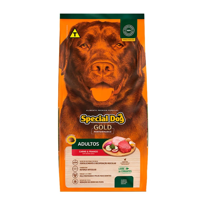 Ração Special Dog Gold Performance Cães Adultos Sabor Carne e Frango 15Kg