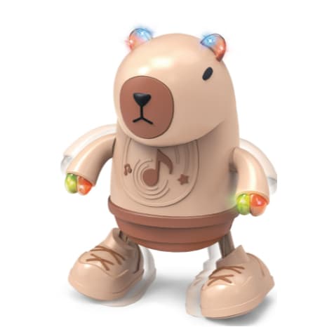 Brinquedo Infantil Capivara Dançarina 20cm Musica Com Luz Anda Dia das Crianças Com as 3 Pilhas