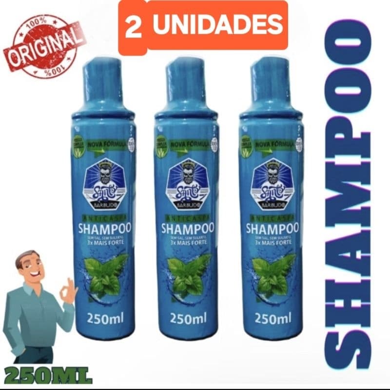 Kit com 2 Unidades - Shampoo Anticaspa Santo Barbudo – 250ml (cada)