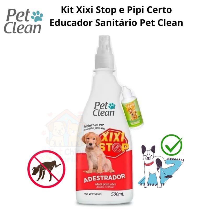 Kit Xixi Stop e Pipi Certo Educador Sanitário para Cães Onde Pode e Não Pode Xixi Cachorro Pet Clean