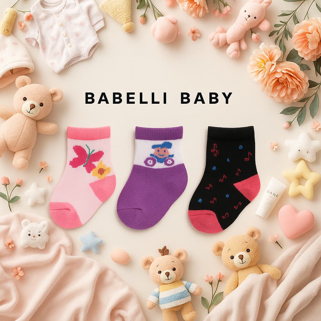 🧦✨ Kit Meias Infantis Babelli Baby – Conforto, Fofura e Estilo para os Pezinhos do Seu Bebê!