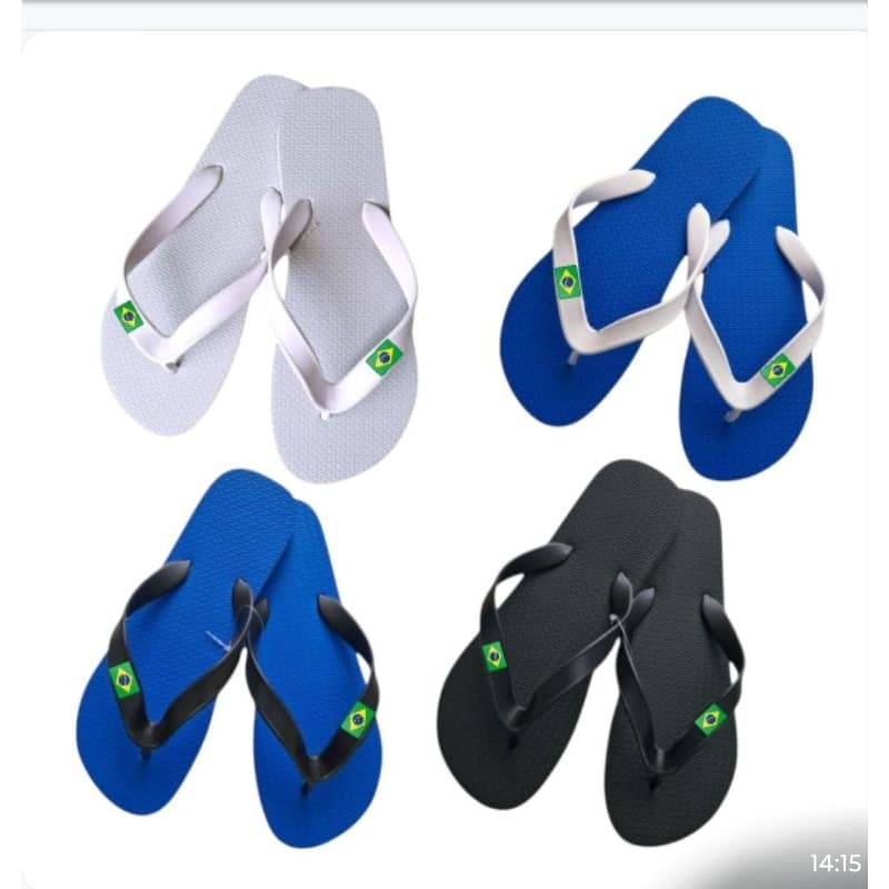 chinelos unissex liso com bandeirinhas