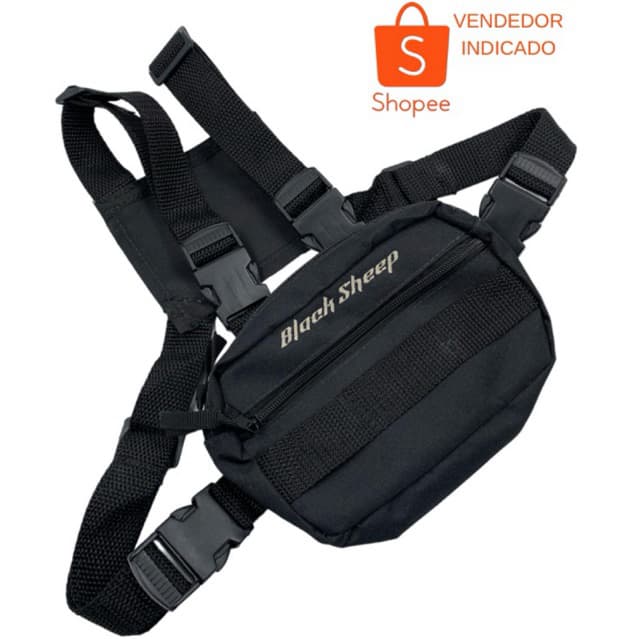 Chest Bag Colete Tático Peitoral Camuflado Bolsa de Peito Motoboy Corrida Esporte