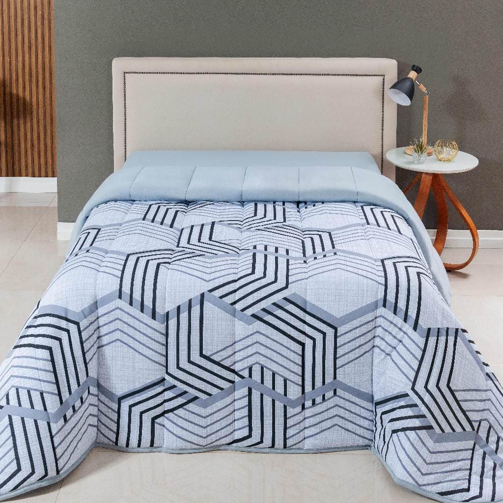 Edredom De Malha 100% Algodão Dupla Face Matelado Estampado Solteiro Casal Queen E King