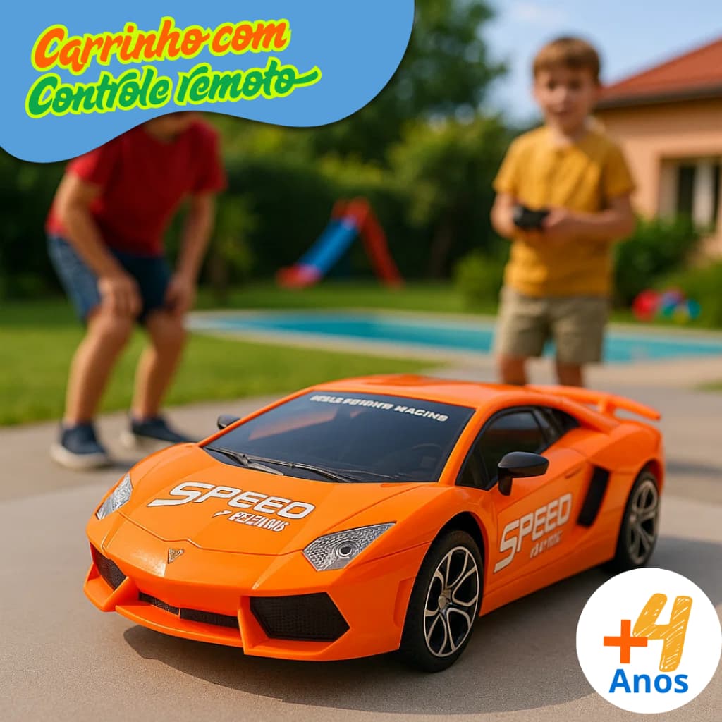 Carrinho de controle remoto Brinquedo Menino Pequeno 2 funções frente e ré Speed Racing