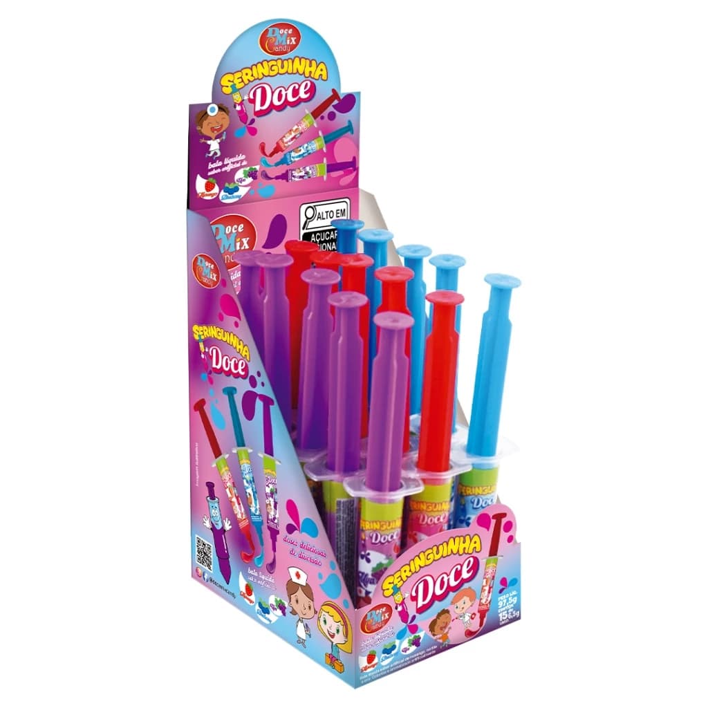 #SERINGUINHA DOCE,BALA em gel líquidaDISPLAY C/15ud-simplesmente-divertidamente-enfermeros--pediatra